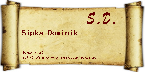 Sipka Dominik névjegykártya